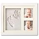 CHENGZI Baby-Handabdruck-Rahmen, Baby-Bilderrahmen mit Ton, 3 Fenster, nicht gefaltet, quadratischer Fotorahmen, Andenken, Baby-Hand- und Fußabdruck, Gießform mit Fotorahmen, Erinnerungs-Set,