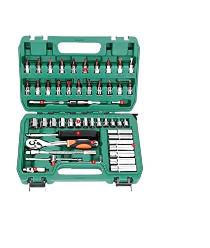YyDDs Juegos de herramientas manuales Juego de herramientas de reparación de automóviles Caja de herramientas mecánicas Compatible para el hogar Juego de llaves de vaso de trinquete Kit de