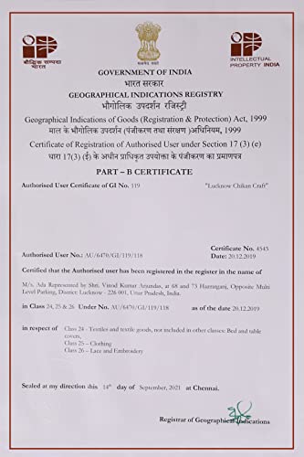 Ada Indian Hand Embroidered Chikankari Cotton Top Tunic Blouse Shirt For Women A208706 (White, Medium) #TOP7