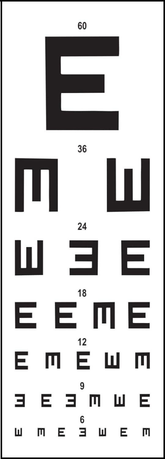 HYZIK Snellen Vision Chart E Eye Vision Test Chart Eye chart.