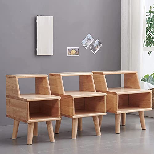 Cały stolik nocny z litego drewna, szafka boczna, sypialnia w stylu nordyckim Mini prosty nowoczesny mały kolor bali szeroka sosna, naturalny, 30 cm YangRy