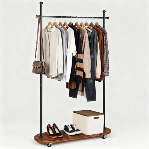 FYY �n���K�[���b�N �X���� ��� ��e�� �I�t�� �R�[�g/�m���|�� �X�`�[�����b�N �L���X�^�[�t���ňړ����ȒP �Q���E���ցE�����h���[�p �V���v�� �R�[�g�n���K�[ ������� �k�� �|�[�����b�N �ȒP�g�ݗ��� ��80×���s30×����175cm