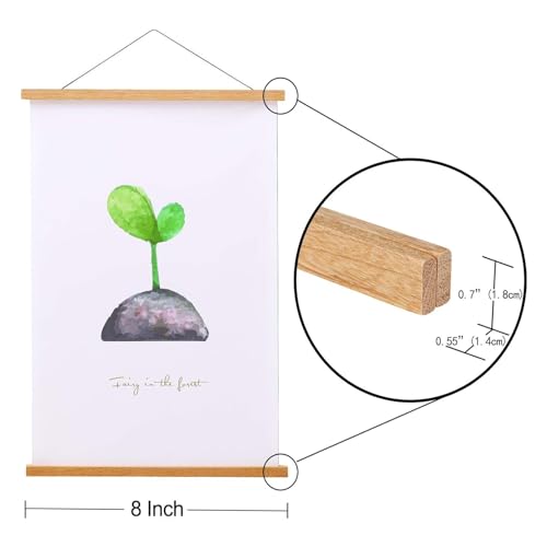 Falamon 3 Pack Magnetic Poster Hanger Frame, Teak Wood Magnet Poster Frame For Posters, Prints, Photos, Pictures, Maps, Scrolls thumb #4