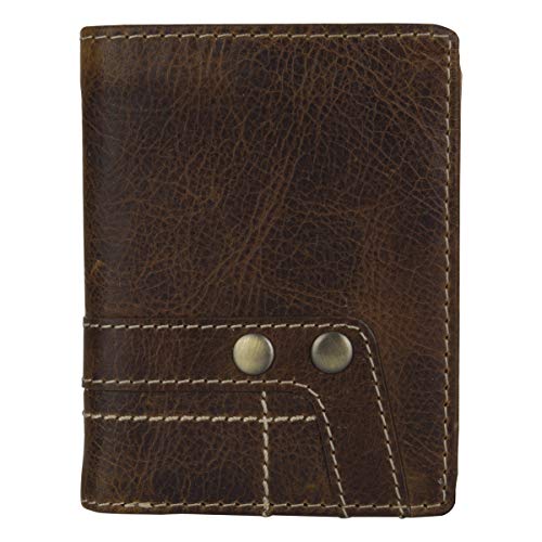 Green Valley kleine Herren Leder Geldbörse Portemonnaie Geldbeutel braun Hochformat 9003NC