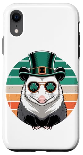 Lucky Opossum St. Patrick's Day Shamrock Shades Case for iPhone XR