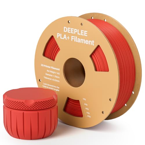 Image of PLA+ 1.75mm 3D Printer Filament, PLA Plus with Dimensional Accuracy + /- 0.02mm, Higher Strength and Toughness, Neatly Wound, No Clogging, Fits for Most FDM 3D Printers, 1KG Red