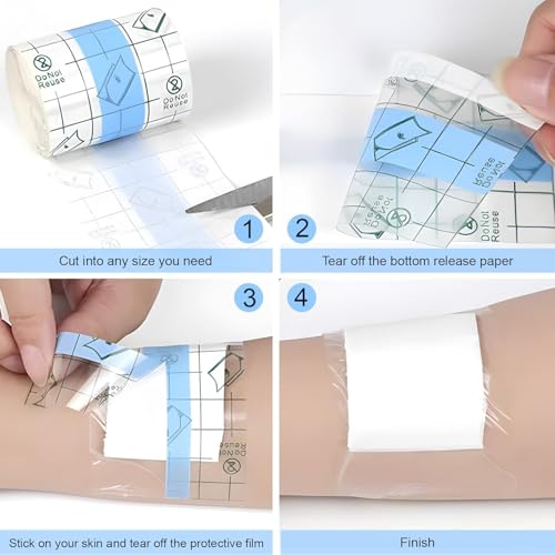 Image of ARTIBETTER Transparent Stretch Adhesive Bandage | Waterproof Clear Film Dressing Tape | Flexible Second-Skin Protective Wrap for Daily Use | Cut-to-Size Adhesive Tape Roll (1 Pc) (5cmx5m)