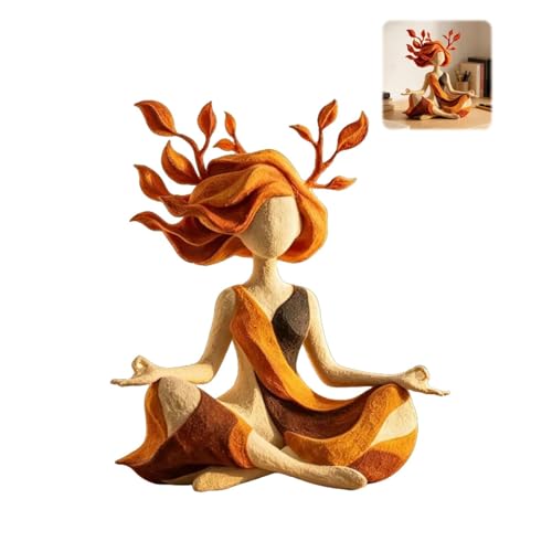 Inner Harmony Sculptural Figurine, Meditation Art Statue for Home Decor, Modern Mindfulness Sculpture, Relaxation Ornament for Living Room, Bedroom, Office, Gift for Calm Spaces