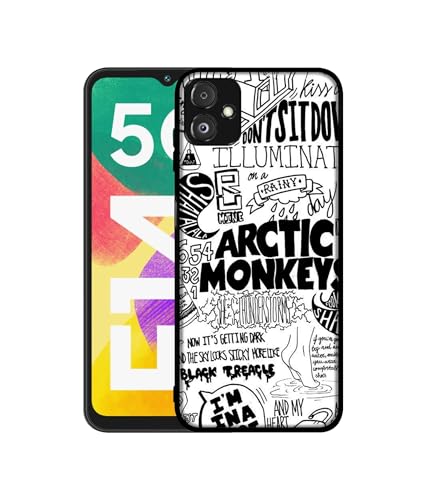 Image of Arctic Monkeys Pattern Design Premium 2D Printed Metal Back Case Cover for Samsung Galaxy F14 5G, Multicolour