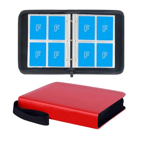 Carrying Case Binder Fit for Pokemon Cards, Trading Card Binder Holds Up to 400 Standard Size Cards, Famard Card Sleeves with 50 Premium 4-Pocket Pages