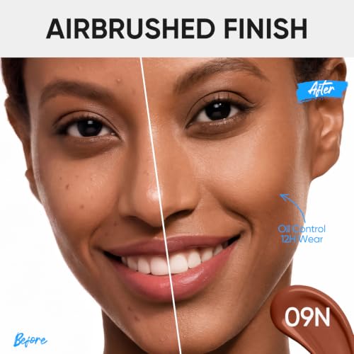 Image of SKINTIFIC Velvet Matte Cushion Foundation Blue #09N Natural Cocoa | Full coverage matte finish, one-swipe flawless, oil control, long-lasting pore-blurring pressed powder for oily skin.