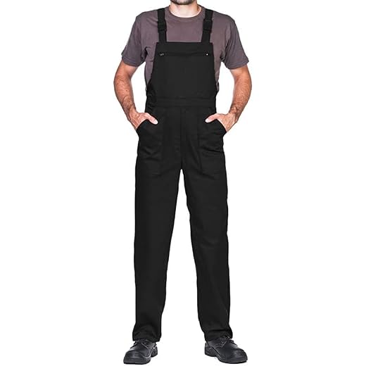 ProWear Arbeitslatzhose Herren Arbeitshose Latzhose, Schwarz, Gr.- M