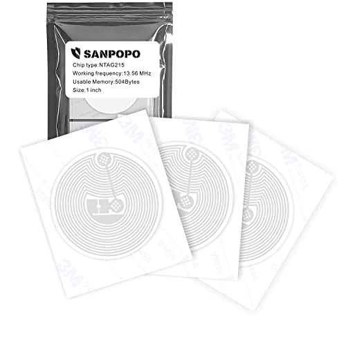 30 pegatinas NFC flexibles y antiinterferencias de metal NTAG 215 etiquetas NFC en metal NFC, compatibles con TagMo, Amiibo y todos los demás dispositivos habilitados para NFC Cover