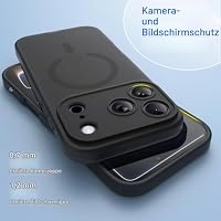 JETech Matte Magnetische Hülle für iPhone 17 Pro, Schwarz – Ansicht 6
