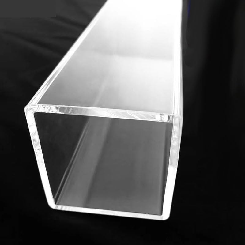 490mm Clear Acrylic Square Pipe - Customizable PMMA Transparent Duct for Various Applications,1pc(10x10x1mm)