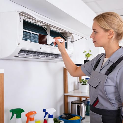 Reiniger für Klimaanlage- Reinigungsset, Staubentfernungswerkzeug mit rutschfestem Griff- Reinigungsbürste für Klimaanlagenwärmetauscher | Haus, Wohnung, Mietwohnung, Küche-2