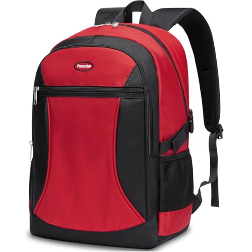 Kids Backpack for Big Boys Bookbag Middle Junior High College Student Back to School Teen Teenage Youth Schoolbag Ages 8-12 10-12 12-14 Years Old Mochilas Escolares Para Adolescentes Large 18 Inch Red