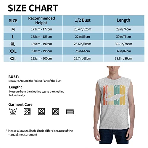 Sturgeons Silhouette Men's Sleeveless T-Shirt Sport Bodybuilding Tank Top Shirts Muscle Workout Vest Medium Gray #TOP3