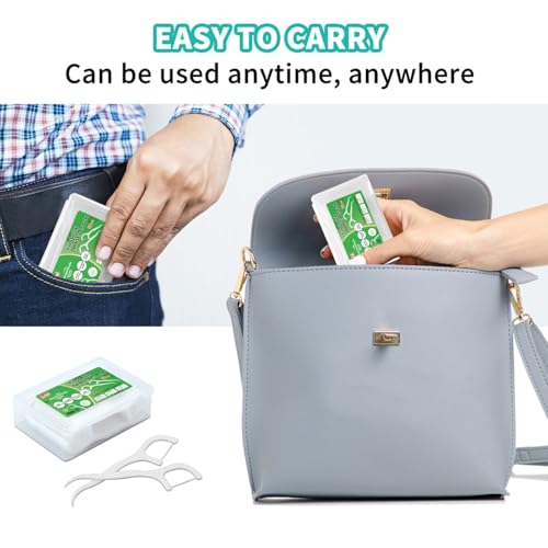 Zahnseide Dental Floss 200 Stück Zahnseide Stick mit Zahnstocher Halter, Zahn Draht Zahnpflege Interdental Flossers mit Y-Form Design, Disposable Zahnseidensticks Zahnreiniger Sticks