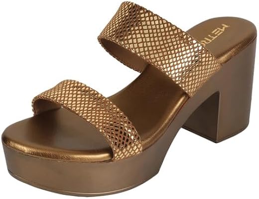 Metro Women's Wedge Heel Sandals With Double Straps