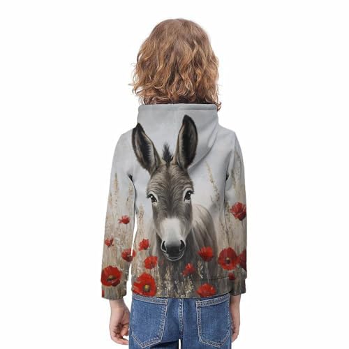 Sweat à capuche 3D enfants anti-décoloration pull original ado 13-15 ans
