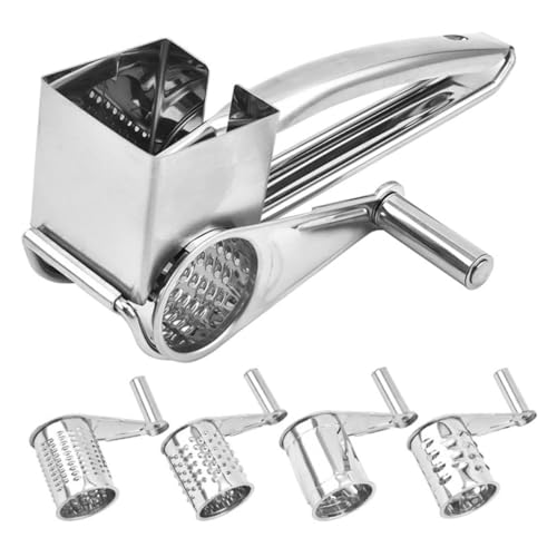 Rallador giratorio manual de queso de acero inoxidable miniatura 1