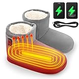 Ulefi® Electric Foot Warmer Rechargeable, Heated Slippers with Portable Charger Power Bank, Heating Booties Foot Warmers, Fast Heating with 3 Heat Settings, XL Fit for Men 9-10.5 / Women 10-11.5