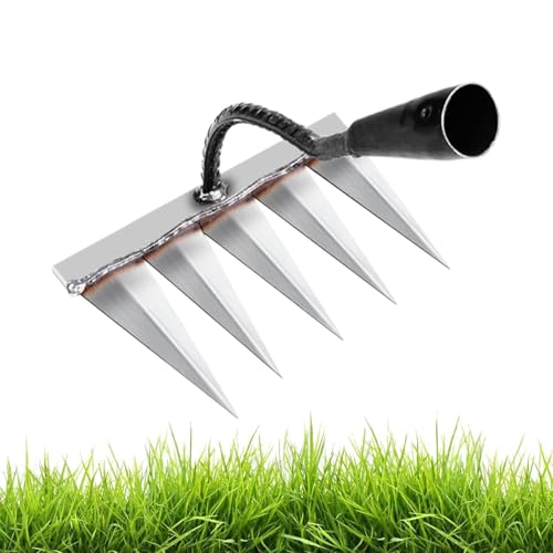 Râteau déchaumeur | Outil de désherbage de pelouse en métal,Râteaux pour Le Jardinage pour déchaumer sans Effort et efficacement l'herbes, Outil à Main de Jardinage pour Les producteurs