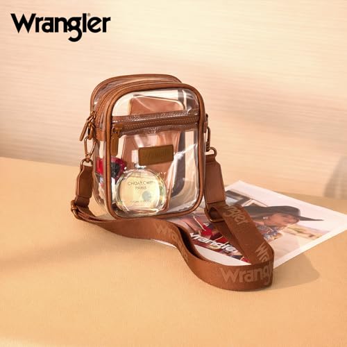 Image of Wrangler Clear Bag for Stadium Events Crossbody Purse for Concerts, Sports | Stadium Approved Clear Bag for Sports,Concerts|See Through Bag|0.4mm Thickened PVC|Waterproof|Lightweight