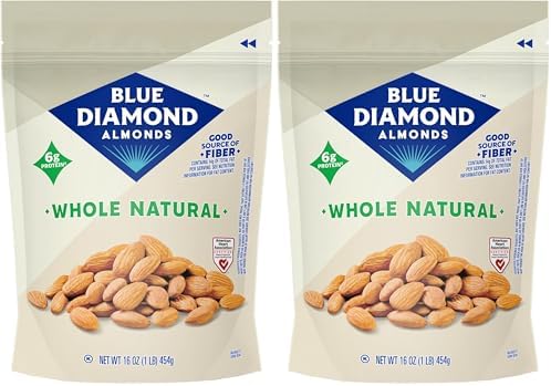 Blue Diamond Almonds, Raw Whole Natural, 16 Ounce (Pack of 2)