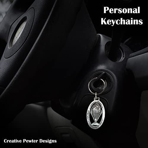 Halibut Keychain, Pewter, S061KC, 2”, 100% Handmade in the USA, Fish Keychain, Saltwater Key Chain, Pacific Halibut Key Ring, Key Fob, Fishing Gift, 200 Fish Designs Available.4