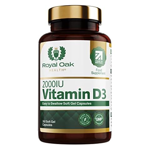 Royal Oak Health Vitamin D3 2000iu Supplement, 360 Easy to Swallow Soft Gel Vitamin D Tablets, High Strength Tablets Cover