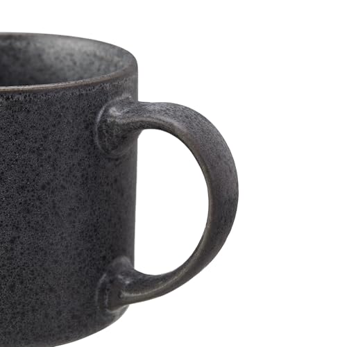 Taza moderna cerámica color gris oscuro miniatura 2