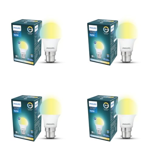 Image of Philips SceneSwitch 12W LED Bulb | 3-in-1 Light Modes CDL-NW-WW | B22 Base | Change Brightness with Wall Switch | Energy Efficient | Pack of 4
