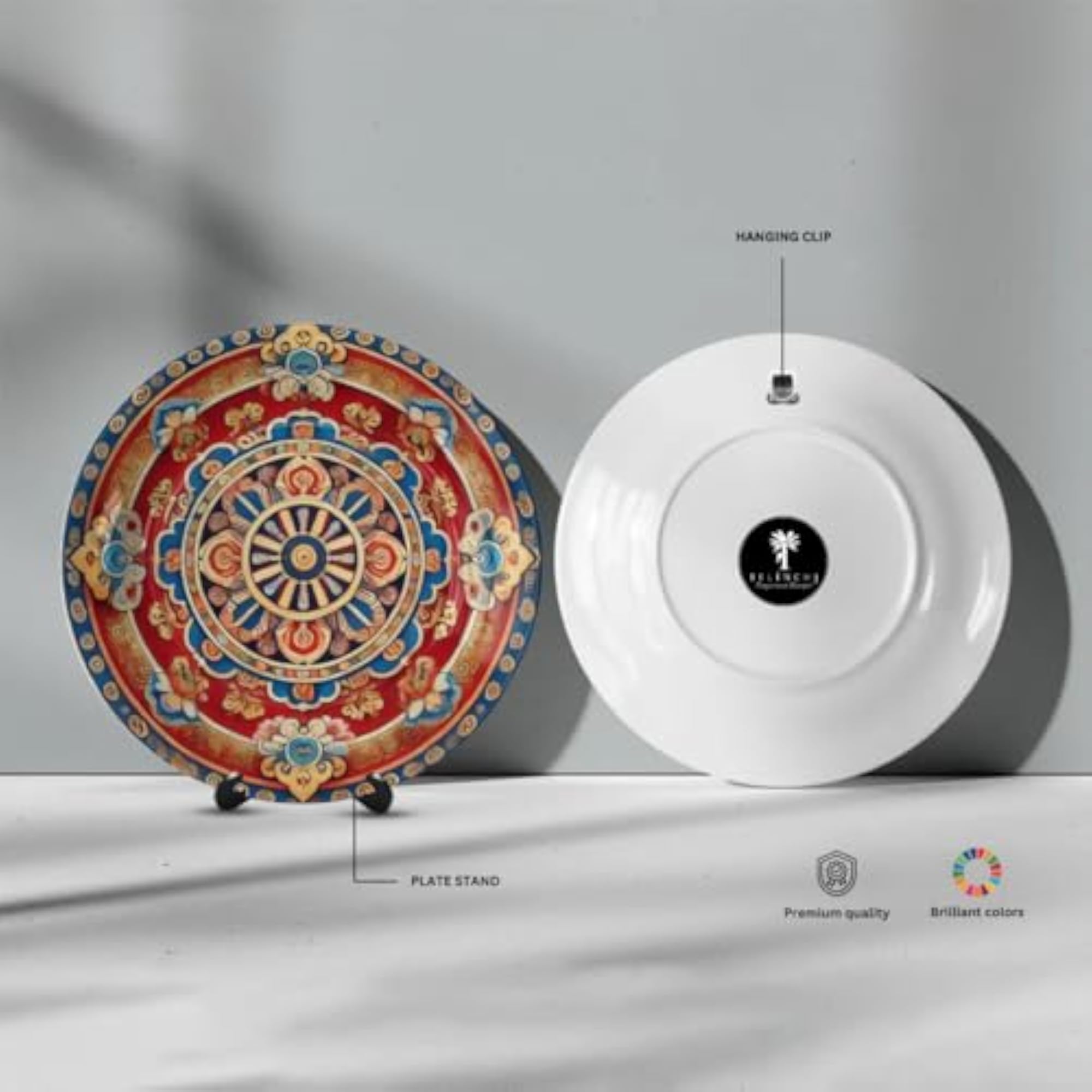 Tibetan Dharma Wheel Mandala Decorative Wall Plate