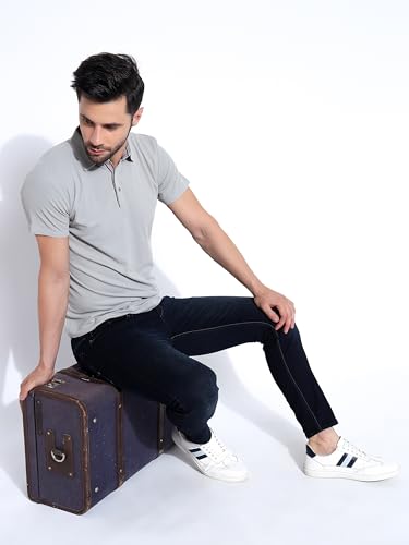 Image of Honky Tonky Men's Regular Fit Polo Neck Half Sleeve Printed Casual T-Shirt | Polo T-Shirt for Men