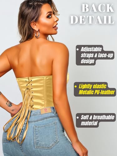 Image of ChiaoLezhee Heart Corset Top For Women, Sexy Concert Outfits Going Out, Strapless Crop Top, Overbust Bustier