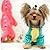 DELIFUR Dinosaur Dog Halloween Costume Pet Dino Hoodie for Small & Medium Dogs(Green,XS)