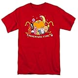 Popfunk Adventure Time Characters Cartoon Network T Shirt & Stickers (Large) Red