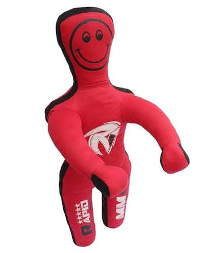 Rapid Mart Kids Grappling Standing Dummy – 4FT (49 Inches) Unfilled – Wrestling, Jiu-Jitsu, MMA Training Dummy with Moveable Arms and Legs (Red)
