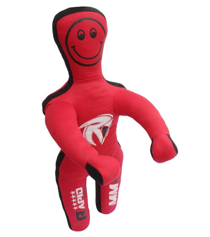 Rapid Mart Kids Grappling Standing Dummy – 4FT (49 Inches) Unfilled – Wrestling, Jiu-Jitsu, MMA Training Dummy with Moveable Arms and Legs (Red) — image 1
