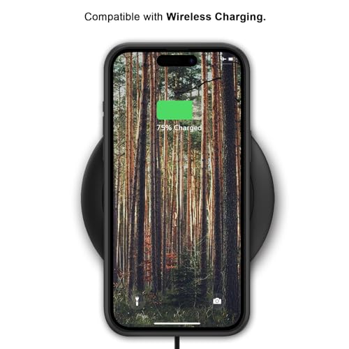 Coque iPhone 15 Pro Max etui bois cuir noir antichoc - 6