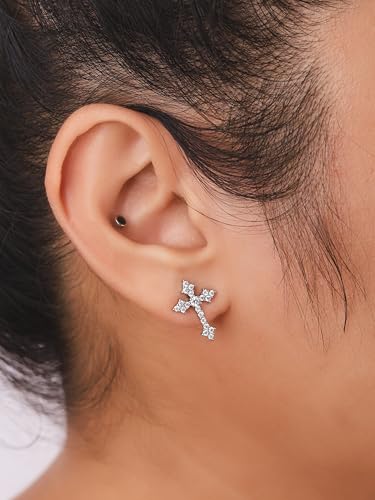 Sacina Dainty Cross Stud Earrings, Cross Earrings for Women, Gothic Earrings, Grunge Earrings, Y2k Earrings, Christmas Jewelry Gift for Women4