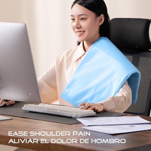 Boncare Stay On NO Auto-Off Hot Heating Pad for Cramps and Back Pain Relief Boncare Fomentera Electrica Lumbar Moist & Dry Heat Washable Cover (Sky Blue) (12"x24", 1.00, Count)