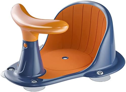 Baby Bath Seat with Thermometer, Portable Toddler Child Bathtub Seat for 6-18 Months (Orange)
