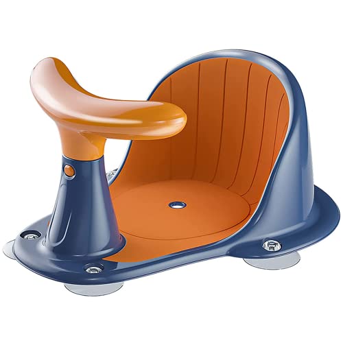 Image of Baby Bath Seat with Thermometer, Portable Toddler Child Bathtub Seat for 6-18 Months (Orange)