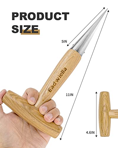 Dibber Garden Tool Seed Planter Tool Dibber Seed Dispenser For Planting Steel Garden Dibber With Wood T-Shaped Handle 11 Inch For Gardening,Sowing Seeds,Transplanting Plants,Planting Bulbs,Digging #TOP5