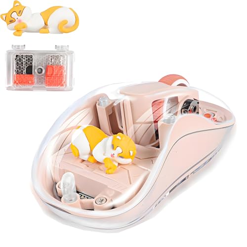 Image of Cute Wireless USB C Mouse - Bluetooth Triple Mode Rechargeable Cartoon Mouse for Laptops, iPads & MacBook Air /Pro - Silent Operation, Portable Design, Unique Magnetic Character (Milk tea color)