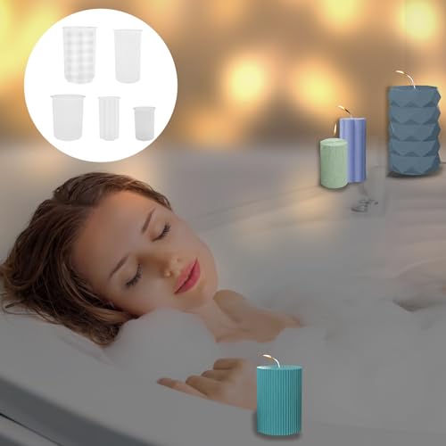Kerzenform Teaque Silikon Set mit 5 Stück für DIY Kerzen und Handwerk