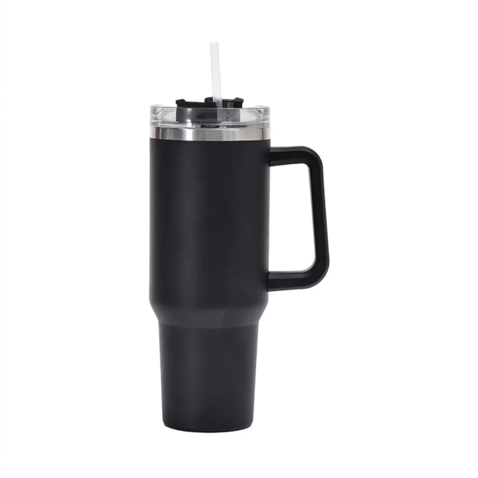 Taza pajita para coche,Taza con pajita y asa Vaso de 40 onzas con asa, taza aislada con tapas de paja, taza de acero inoxidable, frascos de vacío for coche, botella (Size : 40oz (1200ml), Color : Bl